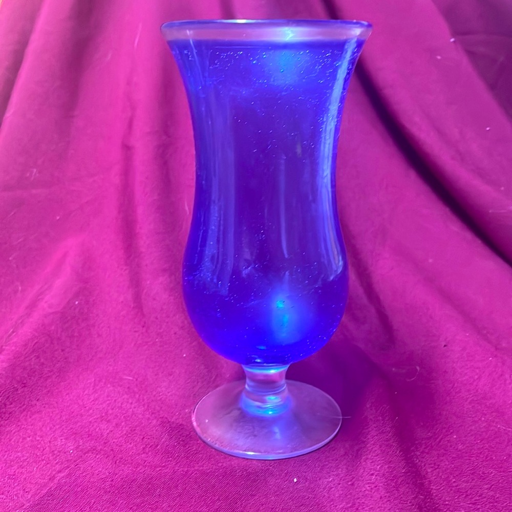 Pottery Barn Cobalt Blue Bubble Glass. 8”